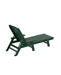 WestinTrends 3 Pieces Set Poly Adirondack Outdoor Chaise Lounges with Side Table