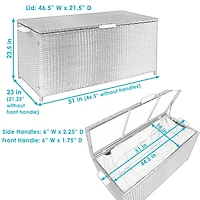 75 Gallon Indoor/Outdoor Acacia Wood and Resin Wicker Storage Deck Box with Hinged Lid