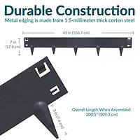 Outdoor Lawn and Garden Heavy-Duty Steel Metal Flexible Landscape Edging Borders - 16