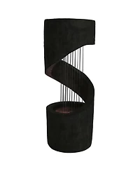 Sunnydaze Decor Showering Spiral 31-Inch Outdoor Water Fountain - Led Light - Electric Submersible Pump with Adjustable Flow