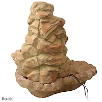 Sunnydaze Decor Stone Springs 41-Inch Polyresin Rock Waterfall Fountain with Led Lights - Electric Submersible Pump