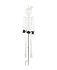 Glitzhome 60"H Halloween "Welcome" Metal Dangling Skeleton Yard Stake