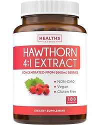 Hawthorn Berry Capsules, Cardiovascular and Immune Health, 4:1 Extract, Health's Harmony