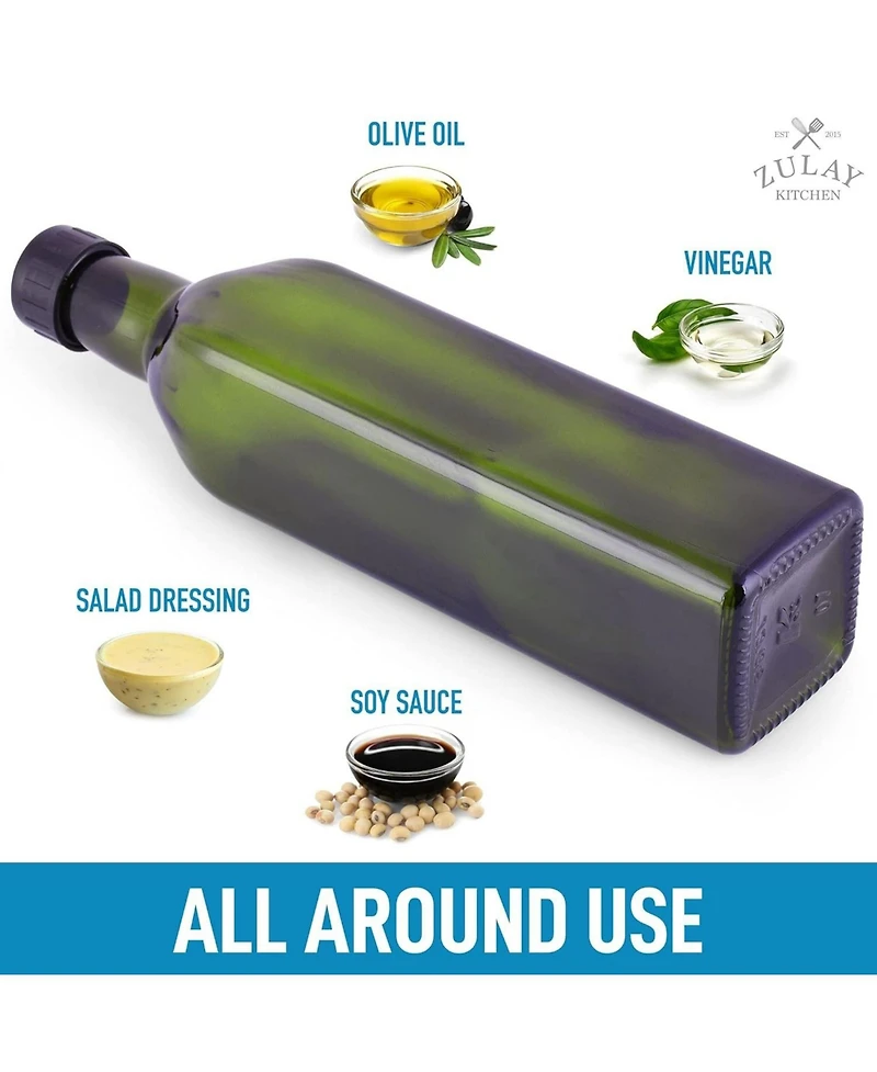 Zulay Kitchen Olive Oil Dispenser Bottle For Kitchen - 2 Pc.