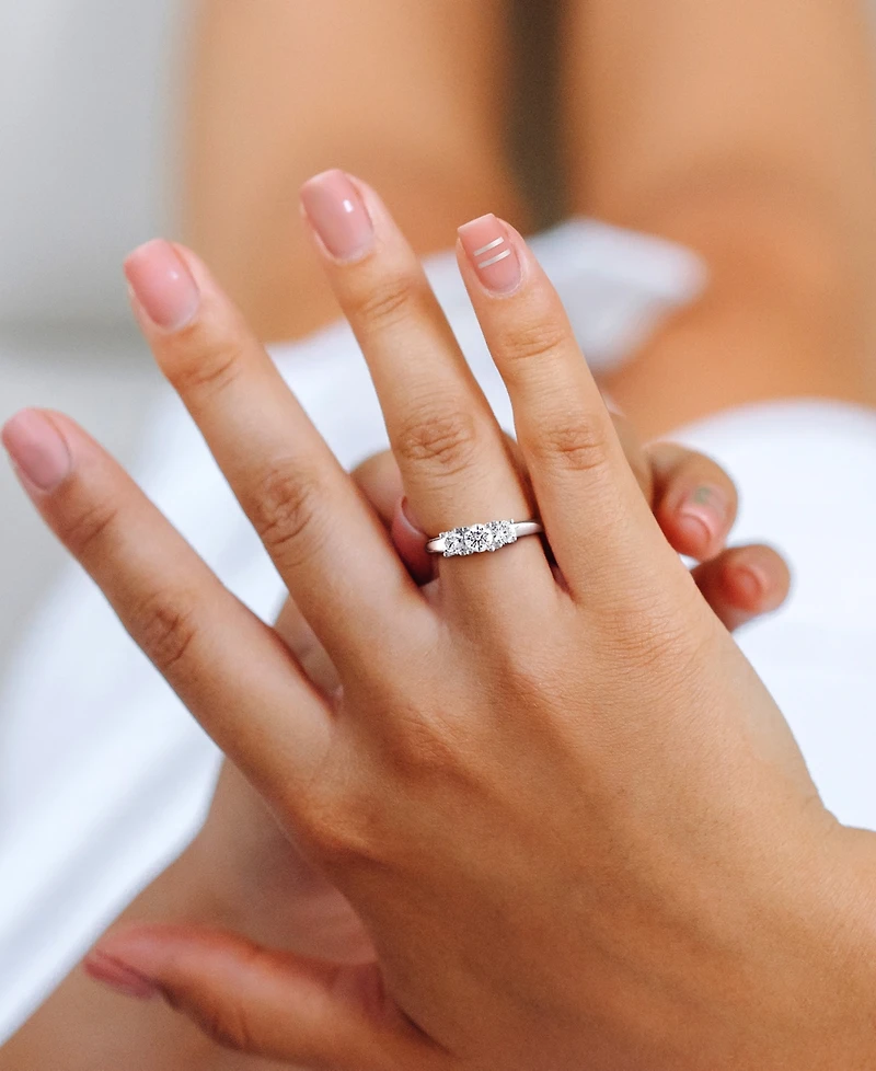 Diamond Three Stone Engagement Ring (1/2 ct. t.w.) 14k White Gold