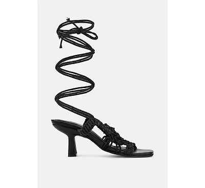 Womens Beroe Braided Handcrafted Lace Up Sandal