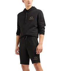 A|X Armani Exchange Men's Metallic Logo-Print 9" Drawstring Shorts