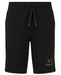 A|X Armani Exchange Men's Metallic Logo-Print 9" Drawstring Shorts