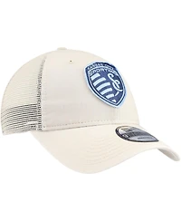 New Era Men's Tan Sporting Kansas City Game Day 9Twenty Adjustable Trucker Hat
