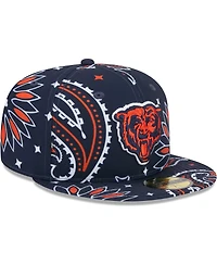 New Era Men's Navy Chicago Bears Paisley 59Fifty Fitted Hat