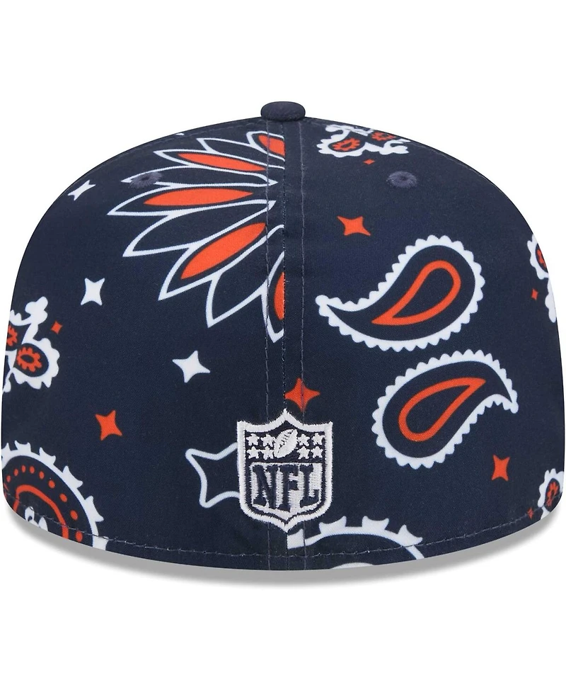 New Era Men's Navy Chicago Bears Paisley 59Fifty Fitted Hat