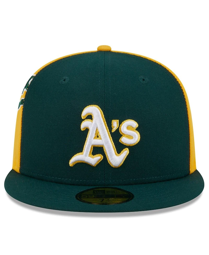 New Era Men's Green/Gold Oakland Athletics Gameday Sideswipe 59Fifty Fitted Hat