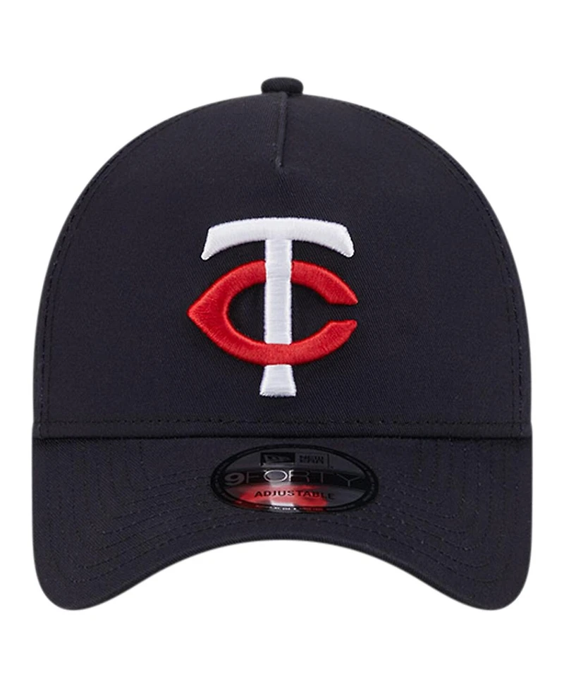 New Era Men's Navy Minnesota Twins Team Color A-Frame 9Forty Adjustable Hat