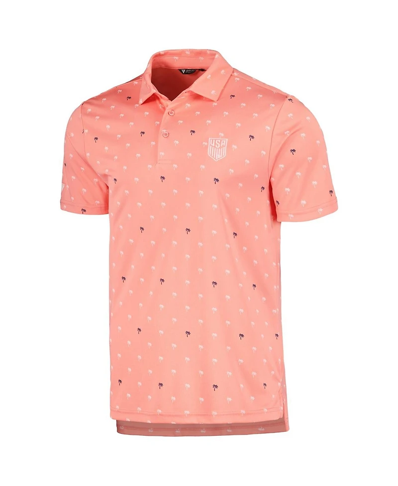 LevelWear Men's Coral Usmnt Groove Performance Polo