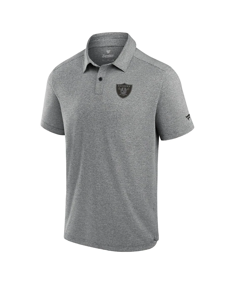 Fanatics Signature Men's Black Las Vegas Raiders Front Office Tech Polo Shirt