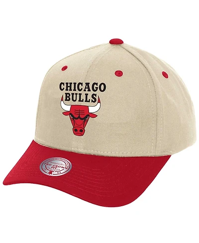 Mitchell Ness Men's Cream Chicago Bulls Game On Two-Tone Pro Crown Adjustable Hat