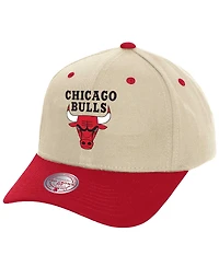 Mitchell Ness Men's Cream Chicago Bulls Game On Two-Tone Pro Crown Adjustable Hat