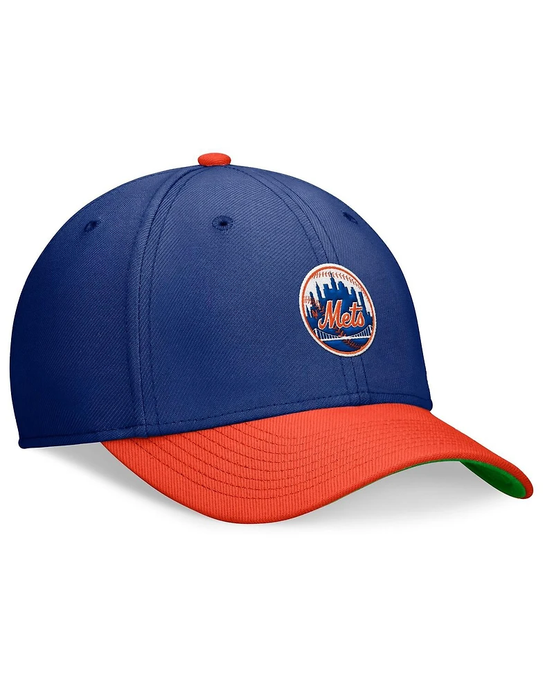 Nike Men's Royal/Orange New York Mets Cooperstown Collection Rewind Swooshflex Performance Hat