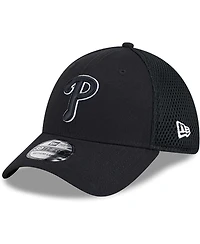 New Era Men's Philadelphia Phillies Evergreen Black White Neo 39Thirty Flex Hat