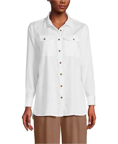 Lands' End Women's Indigo Tencel Fiber Shirt
