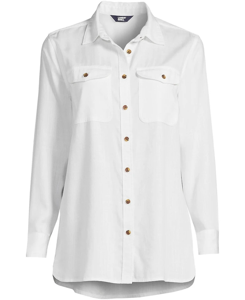 Lands' End Women's Indigo Tencel Fiber Shirt