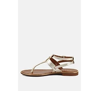 Irene Black Flat Thong Sandals