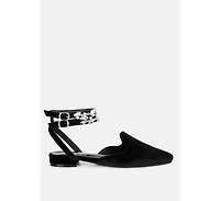 Salome Womens Embellished Ankle Strap Velvet Mules