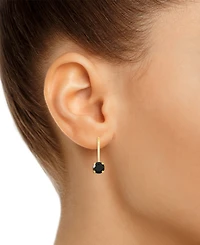 Amethyst Solitaire Leverback Earrings (1/2 ct. t.w.) 14k Gold (Also Additional Gemstones)