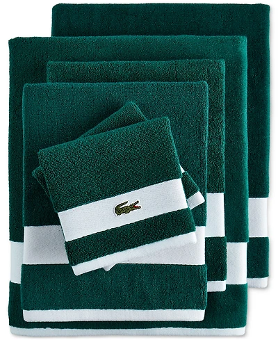 Lacoste Home Heritage Sport Stripe Logo Cotton 6-Pc. Bath Towel Set