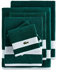Lacoste Home Heritage Sport Stripe Logo Cotton 6-Pc. Bath Towel Set