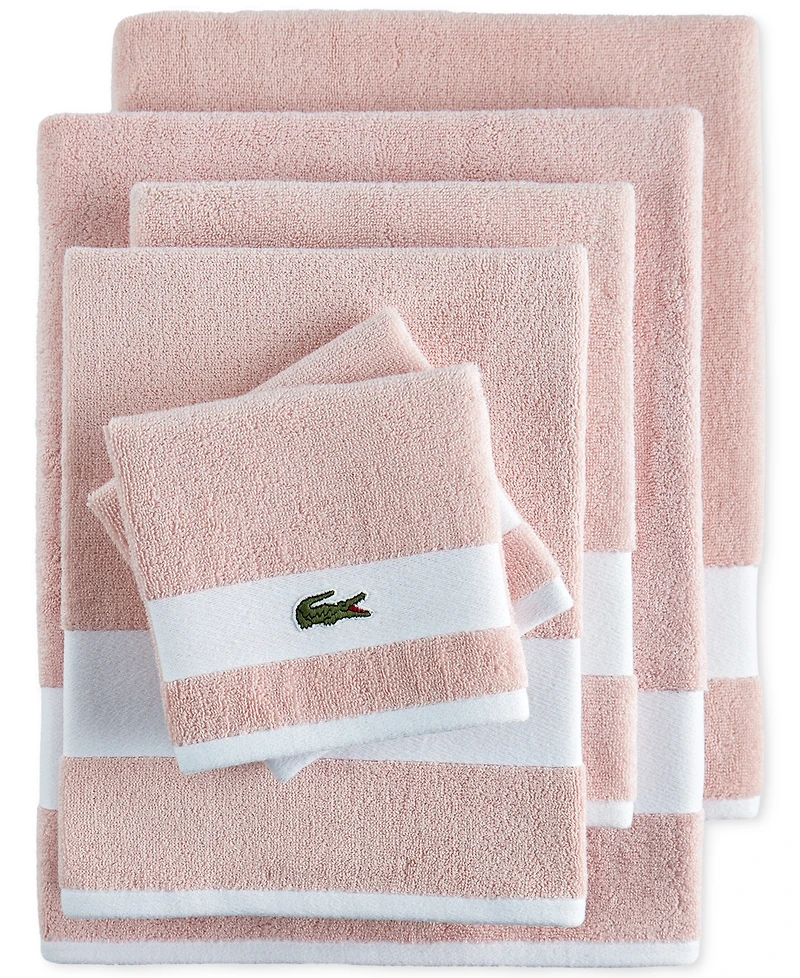 Lacoste Home Heritage Sport Stripe Logo Cotton 6-Pc. Bath Towel Set