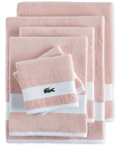 Lacoste Home Heritage Sport Stripe Logo Cotton 6-Pc. Bath Towel Set