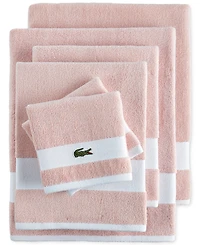Lacoste Home Heritage Sport Stripe Logo Cotton 6-Pc. Bath Towel Set