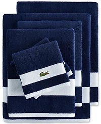 Lacoste Home Heritage Sport Stripe Logo Cotton 6-Pc. Bath Towel Set