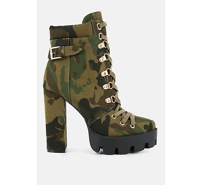 Palmetto Camouflage Ankle Boots Women