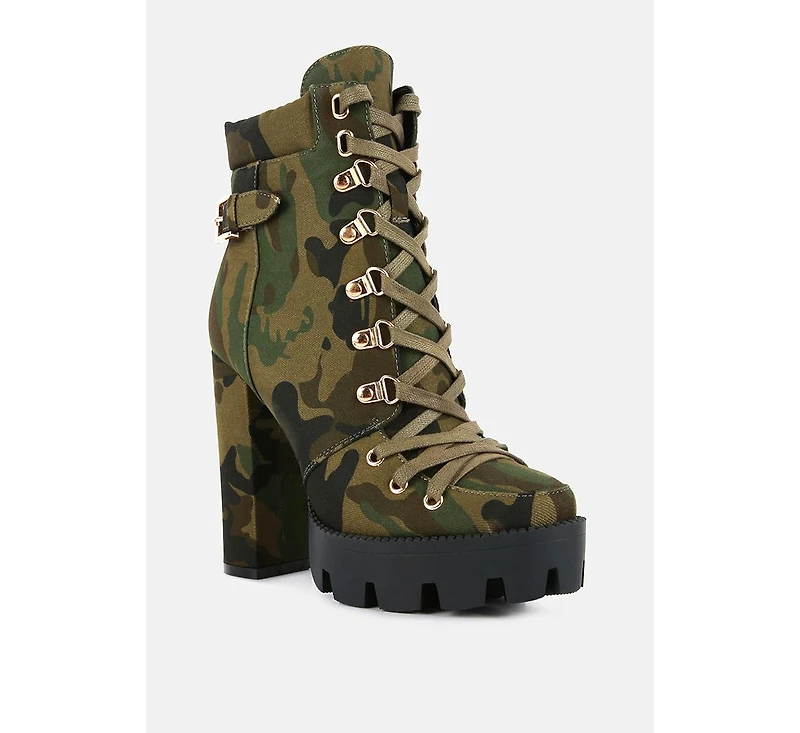 Palmetto Camouflage Ankle Boots Women