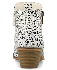 Journee Collection Women's Rebel Zipper Stacked Heel Booties