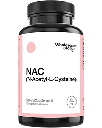 Wholesome Story Nac Supplement N Acetyl Cysteine 600 mg | Liver, Lung, & Fertility Support | 120 Capsules | 30 Day Supply