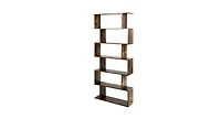 6-Tier S-Shaped Bookcase Z-Shelf Style Storage Bookshelf
