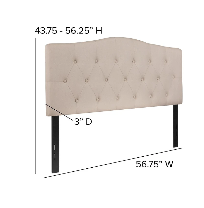 Arched Full Button Tufted Upholstered Headboard