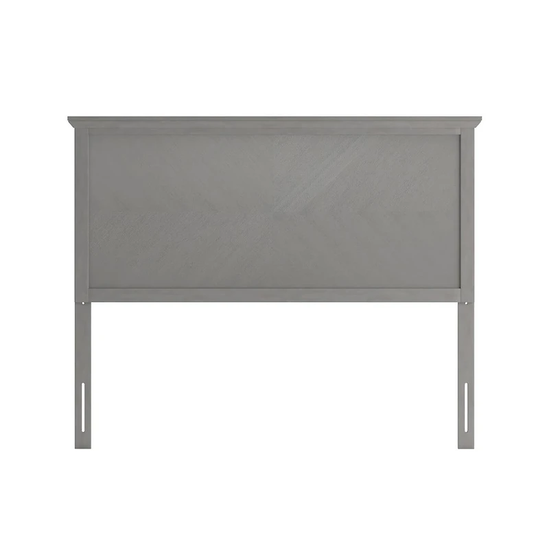 Merrick Lane Marta Full Herring Bone Wooden Adjustable Headboard Only