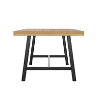 Zuli Solid Acacia Wood Dining Table With Metal Legs For Indoor And Outdoor Use