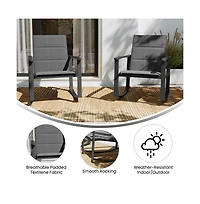 Brevyn Set Of 2 Flex Comfort Outdoor Rocking Chairs With Steel Frames