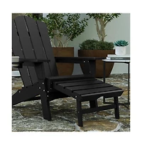 Ridley Hdpe Adirondack Chair With Cup Holder And Pull Out Ottoman, All-Weather Indoor/Outdoor Lounge