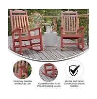 Merrick Lane Set Of 2 Hillford Poly Resin Indoor/Outdoor Rocking Chairs