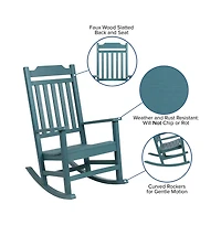 Merrick Lane Set Of 2 Hillford Poly Resin Indoor/Outdoor Rocking Chairs