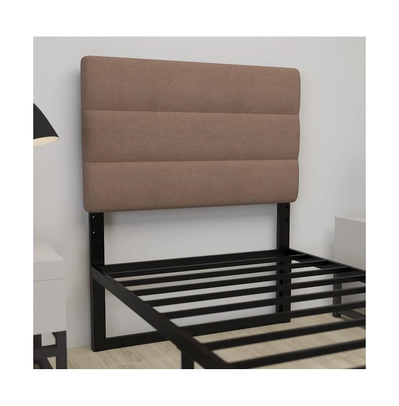 Merrick Lane Coppola Twin Headboard With Tufted Upholstery And Powder Coated Metal Frame
