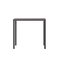 Fena 55" X 31.5" Outdoor Dining Table With Faux Teak Poly Slat Top And Metal Frame