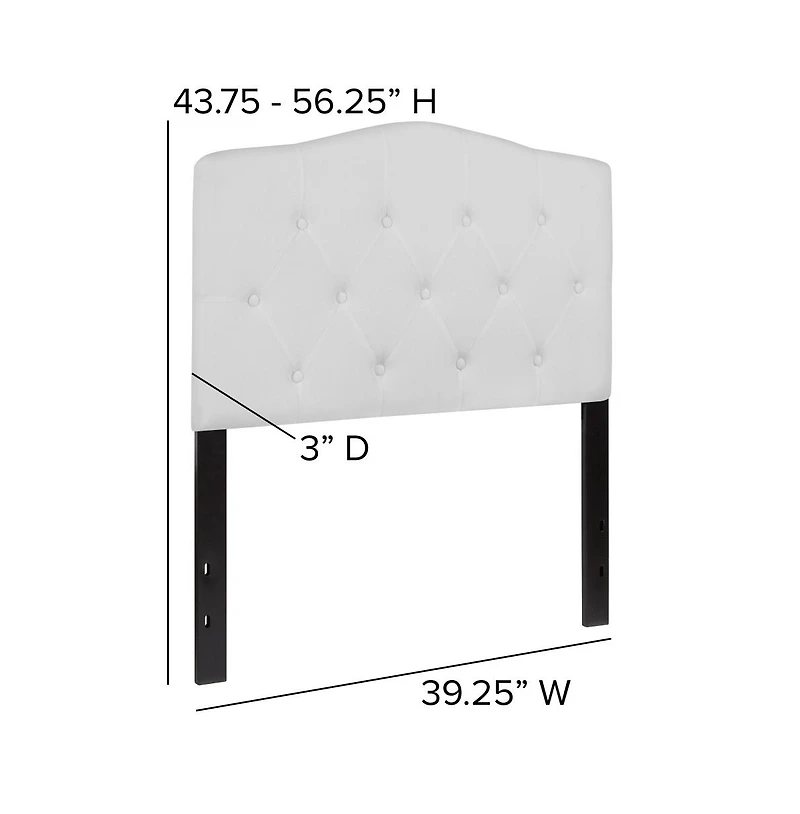 Arched Twin Button Tufted Upholstered Headboard