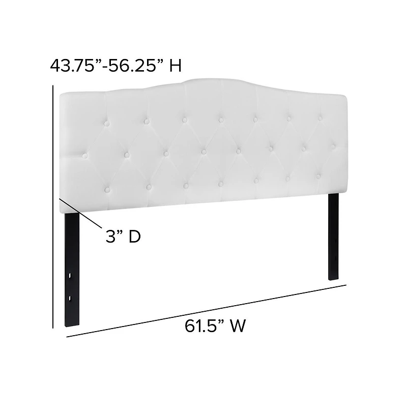 Arched Queen Button Tufted Upholstered Headboard
